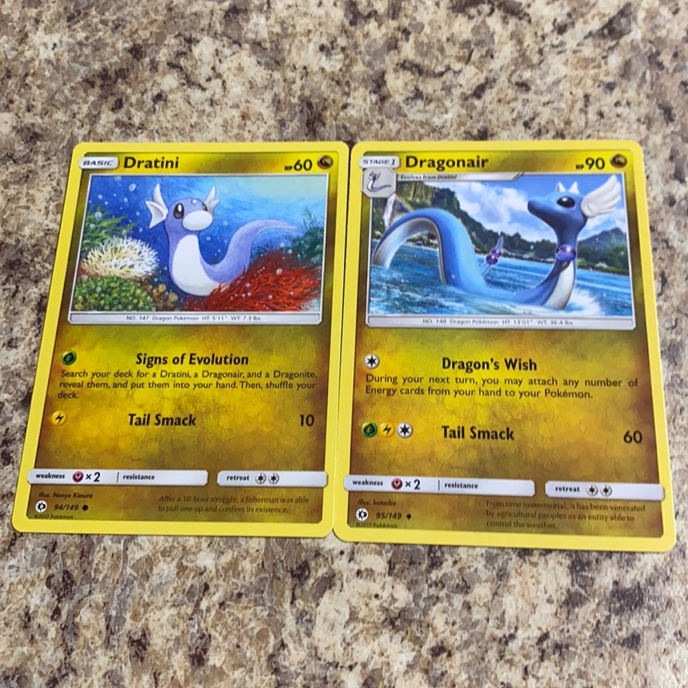 Dratini and Dragonair Pokémon Cards
